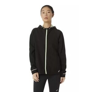 ASICS Women's M Waterproof Jacket in Performance Black/Whisper Green - $110